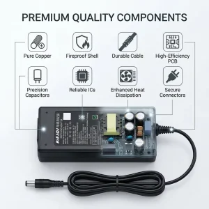 60W 24V 2.5A Laptop Power Adapter AC DC Desktop Charger for Notebook PC Monitor LED Strip Light Supply
