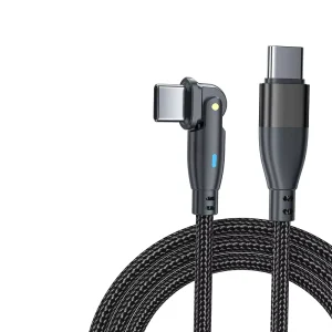 60W 3A Fast Charging USB C to USB C Cable 180° Rotatable Nylon Braided Type C Charging & Data Transfer Cord for Apple Samsung