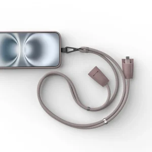 60W 3A USB-A to USB-C Fast Charging Cable Premium PVC+Braided Cord 1.6M Length with Lanyard