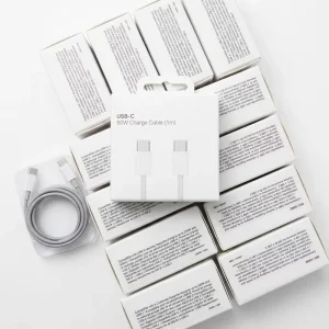 60W 5A Fast Charging USB C to Type C PD Cable with Nylon Braid Shielding 1m for iPhone 15 16 Pro Pro Max Power Bank & Car Use