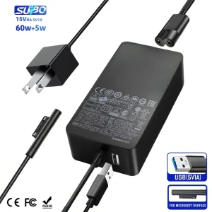 60W DC Universal Surface Connect Magnetic Charger AC Power Adapter with PD OTP OVP for Surface Pro 3/4/5/6/7/7+ Laptops