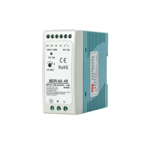 60W DIN Rail Power Supply MDR-60-48 48V 1.25A AC/DC Converter for Industrial Switches, Automation, and Networking Equipment