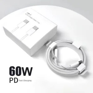 60W Type C PD Charger Cable 20W USB C Power Adapter Cord US/EU/UK Plug Fast Charger Cable for iPhone 17 16 15 Pro Max