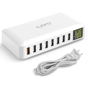 60W USB Super Fast Charging Station Multifunction Power Adapter with Multiple Ports for iPhone for Samsung