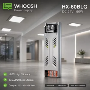 60W Ultra Thin LED Power Supply 24V AC DC Slim Driver for Cabinet Wardrobe Light Strip Indoor Lighting No Flicker