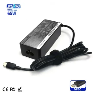 65W 20V 3.25A Type-C DC Laptop Power Supply Adapter with CE FCC RoHS Certified OTP OVP for QC3.0 PD Fast Charging