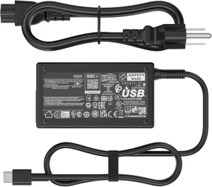 65W 20V 3.25A USB-C Power Supply Adapter for EliteBook ProBook Series Laptop Charger OTP Protection High Speed Charge