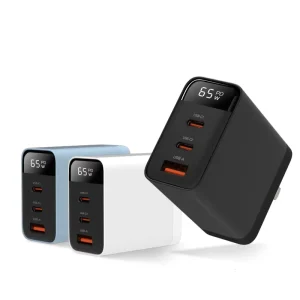 65W A+C+C GaN Digital Display USB-C Wall Travel Power Adapter K39