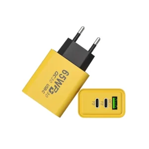 65W Dual USB-C & USB-A PD QC Fast Charging Mobile Phone Charger for US UK Europe America US Plug for iPhone for Huawei