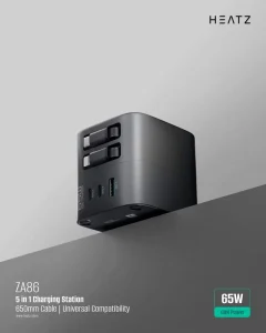 65W GAN Universal All-In-One Travel Power Adapter Portable Charger