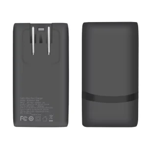 65W GaN Fast Charger USB-C PD 3.0 Foldable Wall Charger Compact Fireproof PC Housing Power Adapter for Mobile Phones & Laptops
