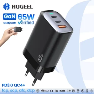 65W GaN PD Charger with LED Light USB-C Travel Adapter for Phone and Tablet