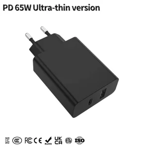 65W GaN Type C USB Fast Charger 1C1A PD 3.0 PPS QC Multiport Wall Adapter with Safety Protection Laptop Phone Tablet