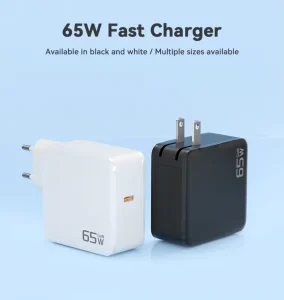 65W GaN USB C Charger Single Port PD Fast Charging US UK EU Plug Wall Adapter Power Delivery
