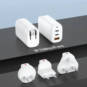 65W Gan Charger USB-A 2 Type C Port Travel Adapter Wall Charger With US EU AU UK Plug