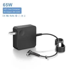 65W Laptop Charger 20V 3.25A 4.0*1.7mm DC Tip US Plug Power Adapter Replacement for Lenovo IdeaPad Series Notebook Power Supply