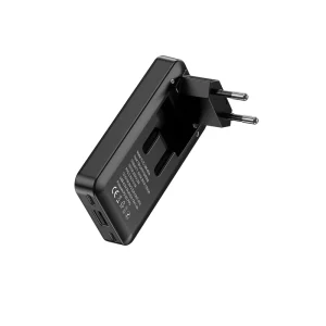 65W Triple Port GaN Charger 2Type C+1USB A Foldable Travel Fast Charger for Laptop Phone Adapter