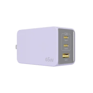 65W Type-C Charger Certified CE RoHS 3-Port Power Adapter USB-C PD Fast GaN Charger for Laptop Notebook Smartphone