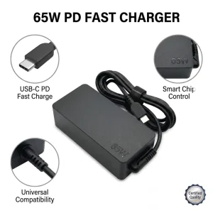 65W Type-C Fast Charging PD 3.0 Laptop Charger AC Adapter Power Supply