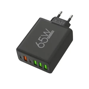 65W USB-C Charger, 6-Port Fast Charging Wall Charger for Mobile Phones
