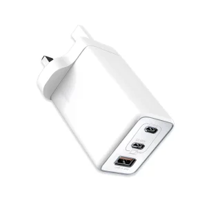 65W USB-C Charger PPS 3-Port GaN5 PD Fast Wall Charger Block Power Adapter for Laptops