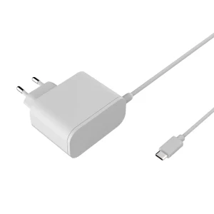65W Ultra-Slim USB-C PD Charger, EU Plug, Compact GaN Charger, Black and White