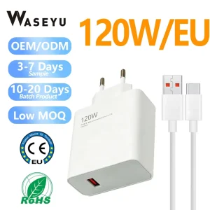 67W/120W Fast Charging Power Adapter with 6A Type-C Cable, EU/US/UK Plug