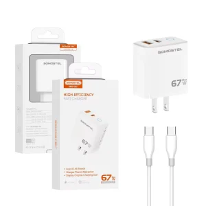 67W Max Fast Mobile Phone Charger Type Port USB C Wall Adapter QC3.0 PD For iPhone Samsung Cargadores Para Celular