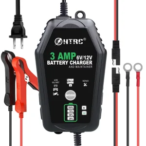 6V/12V 3A Smart Fireproof Car Battery Charger Fast Charging for LiFePO4 Lithium Lead Acid Batteries for Car Motorcycle