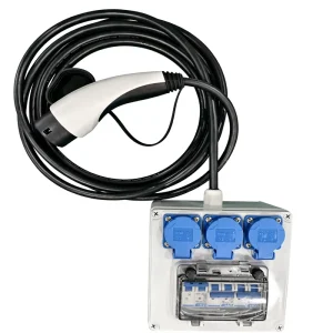 6kW Type 2 V2L Adapter with RCD & MCB Portable EV Power Outlet for Camping Home Emergency Backup