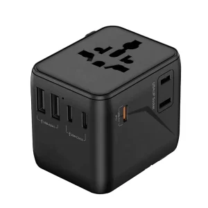 7 Ports GaN 45W Universal Travel Adapter with 3C2A Ports & QC3.0/PD 3.0 Fast Charging International Plug Adapter