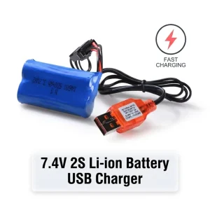 7.4V Lithium Battery USB Charger Cable with SM 4P Connector for RC Car Drone Battery