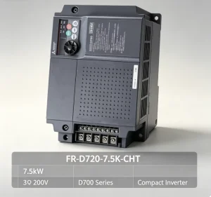 7.5KW VFD Inverter FR-D720-7.5K-CHT Three Phase 220V AC Drive 31.8A Compact Motor Sensorless Vector Control IP20