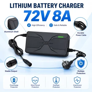 72V 8A Multi Voltage Compatible 84V 88.2V 83.95V 87.6V Multi Protection Fast Charging Electric Bicycle Lithium Battery Charger