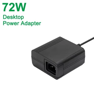 72W Desktop Power Supply Adapter PC Fireproof Material 100-240V Input DC Output Supporting OEM/ODM High Efficiency for Medical