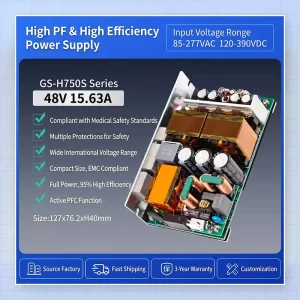 750W Open Frame Medical Power Supply 48V AC DC SMPS for Server NAS Industrial Control 85 277VAC High PF Switching Power Supply