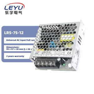75W 12V 6A Power Supply LRS 75 12 Enclosed AC DC with Short Circuit Protection for Home Appliance