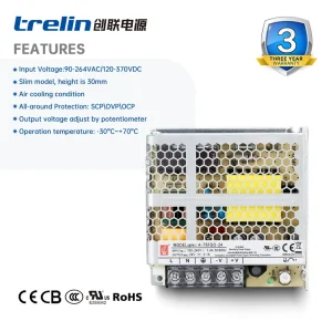 75W A-75FGO Ultra-Slim AC-DC Switching Power Supply 5V-48V for Intelligent Transportation CE RoHS