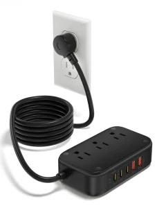8 IN 1 PD USB Charging Station for Laptop with 3AC Outlets 3USB C/2USB A Ports 65W Fast Charging Hub 1.5m Cable
