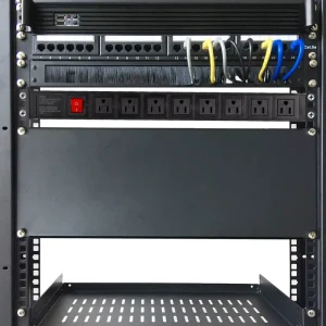 8 Outlet 10A 16A Aluminum Alloy IP66 Rated Black PDU Switch US Standard 240V Wide Spaced Power Distribution Unit 19” Network
