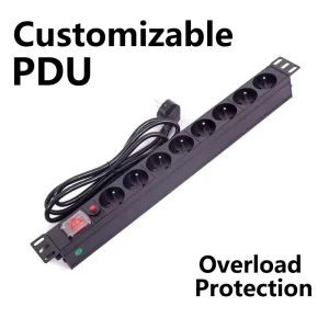 8 Port PDU 19-inch Rack-mounted Power Distribution Unit with Surge Protection Function FR Type Power Strip