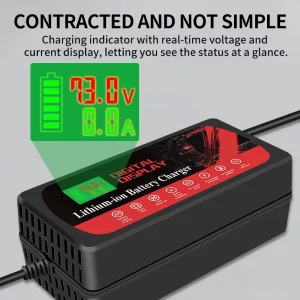87.6V 8A Lithium Battery Charger with Display Screen and Auto Power Off