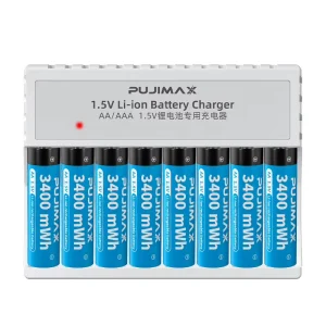 8pcs Aa Rechargeable Battery Charger 1.5v Aaa Batteries Chargers Rechargeable Lithium Battery Charger for Microphone Toy