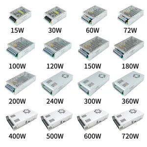 90-264V Input AC-DC 15-720W Enclosed SMSP Switching Power Supply Single Output 5V 12V 24V 36V 48V 60V Custom Dual Output