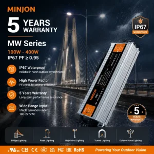 90-264VAC Input Output 250W 12V 93% High Efficiency Single Output AC-DC IP67 Waterproof Switching Power Supply LED Lighting