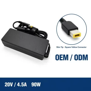 90W 20V 4.5A Slim Yellow Square PD 3.0 Laptop Power Supply Adapter