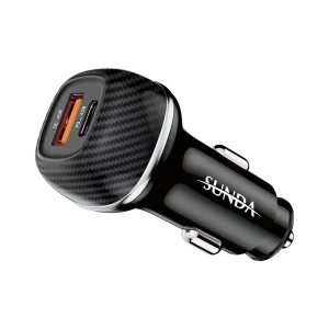 90W/50W Dual-Port USB-C Mini Car Charger Adapter, QC3.0