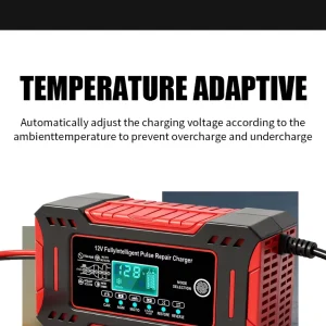 90W DC Intelligent Car Battery Charger 12V 6A with Digital Tester for Laptop Electric Tool & Medical Devices