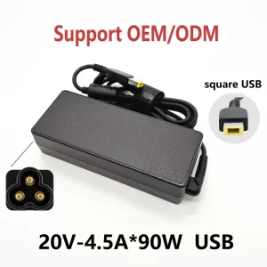 90W PD 3.0 20V 4.5A USB Fireproof Laptop Charger AC Adapter Power Supply Compatible with Most Laptops