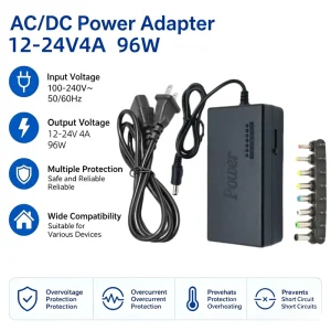 96W 7 Gears Adjustable Switching Power Supply Adapter 12 24V Variable Voltage Stabilizer for Electric Drill Various Motors